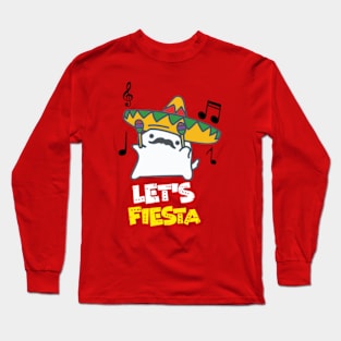 Let's Fiesta Mexican Cat Dancing Funny Cinco De Mayo Long Sleeve T-Shirt